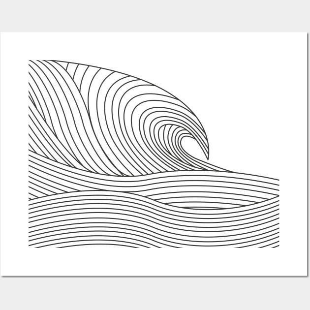 Big Wave Made Of Lines Wall Art by JDP Designs